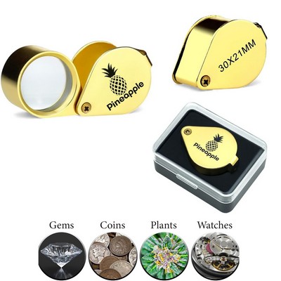 30X Jewelers Loupe Magnifier Foldable Pocket Magnifying Glass