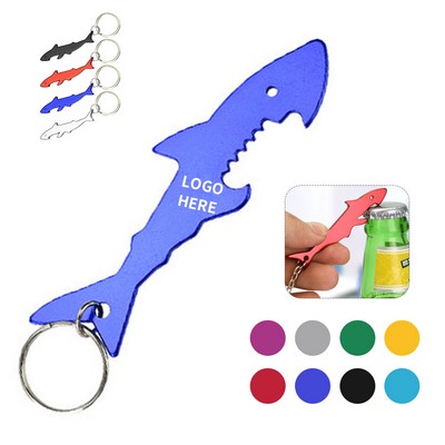 Shark-Themed Aluminum Bottle Opener Keyring