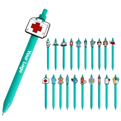 Nursing-Themed Ballpoint Pen Set with Medical Icons