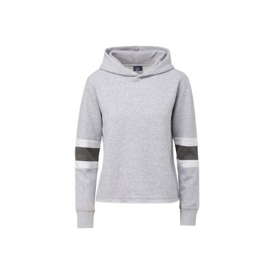 Isla Women's Cut & Sew Stripe Sleeve Pullover Hoodie
