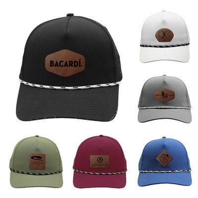 Performance Rope Hat, Leather Patch - Laser Engraved