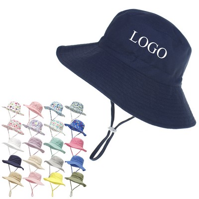 Adjustable Toddler Sun Hat, Wide Brim Bucket Hat
