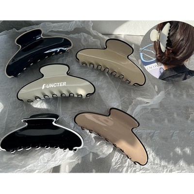 Color-blocked Large Size Acetate Hair Claw Clips