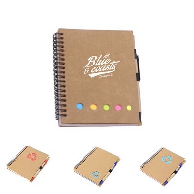 Hollow Kraft Cover Notebook with Pen