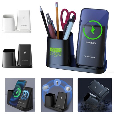 Desk Organizer With Phone Wireless Charger