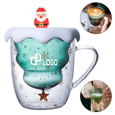 Christmas Style Double-Walled Glass Mug