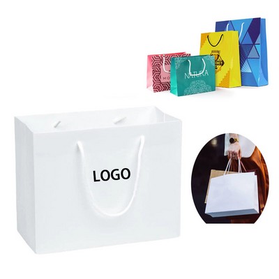 250GSM Custom White Cardboard Bag with Handle