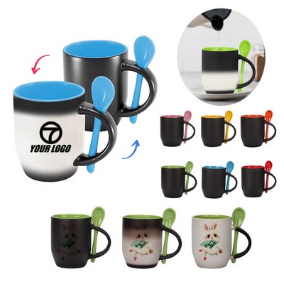 Custom 12 OZ. Color-Changing Mug And Spoon Set