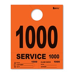 1000-1999 Heavy Brite™ Orange Premium Service Dispatch Number Tag