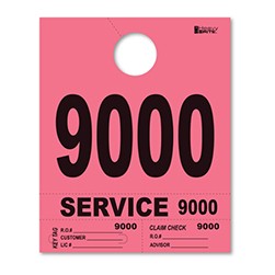9000-9999 Heavy Brite™ Pink Premium Service Dispatch Number Tag
