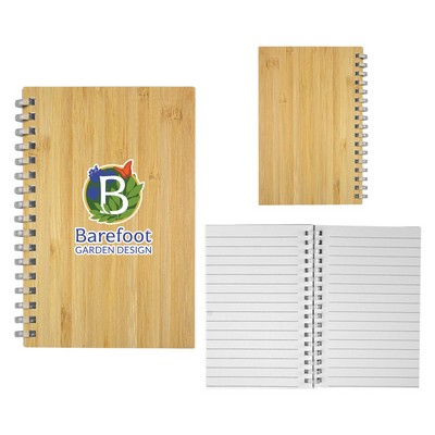 4" X 6" Bamboo Spiral Notebook