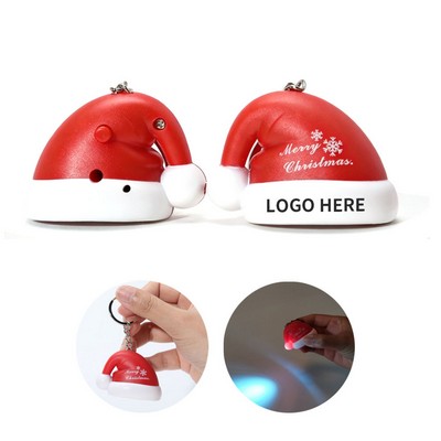 Festive LED Santa Hat Keychain