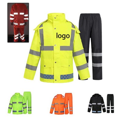 High Visibility Reflective Rain Suit