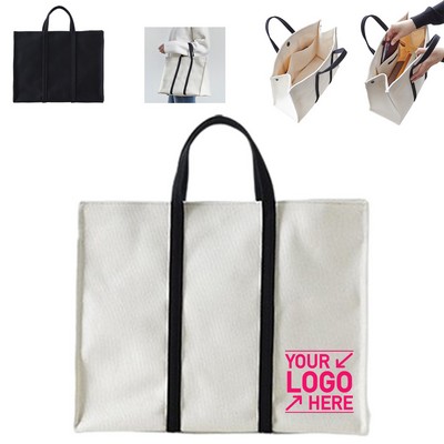 Structured Canvas Carry Tote