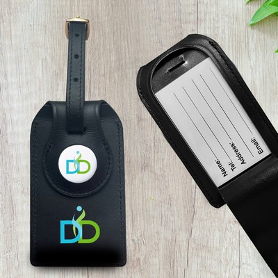 Custom Apple AirTag in Leather Luggage Tag