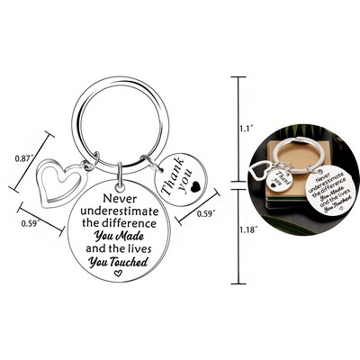 Round Stainless Steel Keychain, Polished Finish