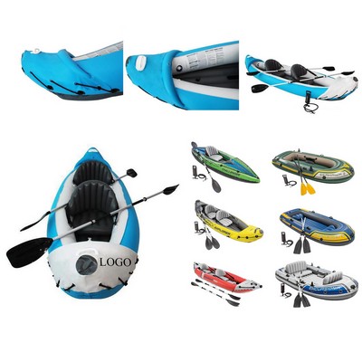 Two-Person Inflatable Canoe and Kayak with Aluminum Oars