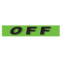 "OFF" Green/Black Rectangle Slogan Vinyl Sticker