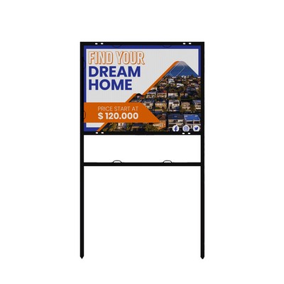 24"x24" Real Estate Framed Sign Kit- Hardware & Banner