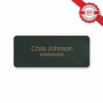 Custom Size Oxidized Brass Executive Name Badge (1.25x3 In)