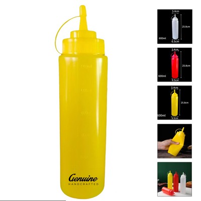 24 oz Plastic Squeeze Sauce Bottle with Nozzle Cap