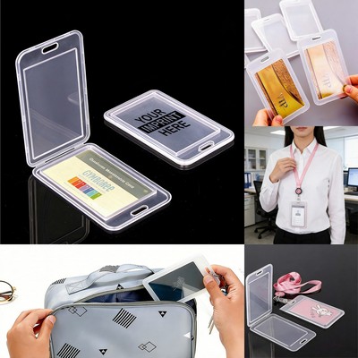Vertical Clear ID Card Holder with Neck Strap