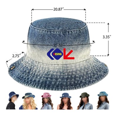 Denim Casual Bucket Hats
