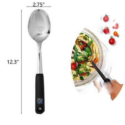 Stainless Steel Cooking Spoon with Heat Resistant Handle