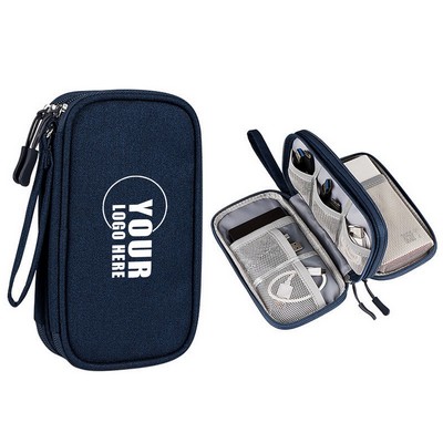 Travel Cable Organizer Bag W/ Zipper