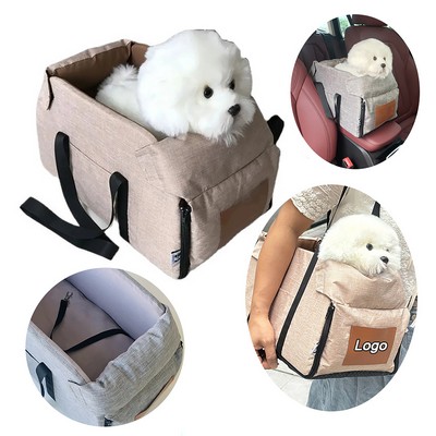 Portable Center Console Dog Car Seat Carrier Travel Bed
