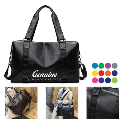 Leather Travel Duffel Bag
