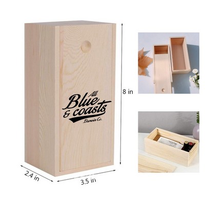 Vintage Wood Box with Slide Lid