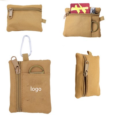 Multifunctional Zipper Coin Purse with Carabiner