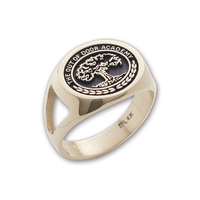 Signature Series Women's Cross-Finger Oval Signet Ring w/Pierced Shank