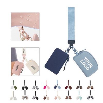 Dual Pouch Keychain Coin Purse Wristlet Wallet