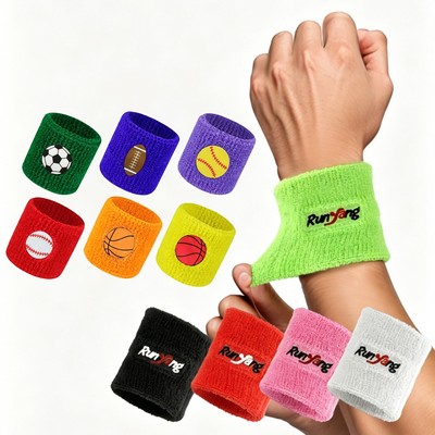 Stretchy Terrycloth Absorbent Sweat-Wicking Athletic Wristbands
