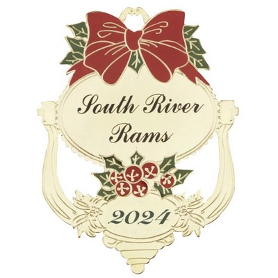 Door Knocker Festive Holiday Ornament w/Color Trim