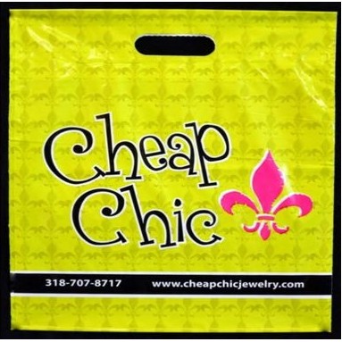 1.75 Mil Fold Over Die Cut Handle Bag (9"x12")