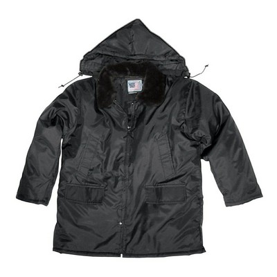 Nylon Parka w/Zip Off Hood & Pile Collar - Imported