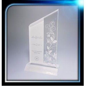 Frosted Series Acrylic Slanted Top Award w/Base (3"x5 3/4"x3/8")