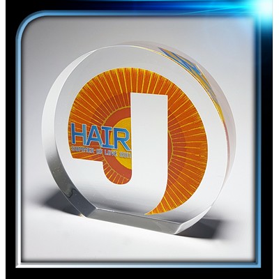 Lucite Round Award w/Flat Bottom (3 1/2" Diameter x 7/8")