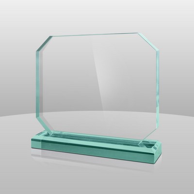 Horizontal Mount Jade Green Rectangular Award I (8"x8"x2")