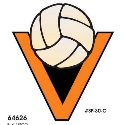 Volleyball in "V" Acrylic Coaster w/Felt Back