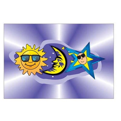 Sun And Moon Rectangle Metal Photo Magnet (2"x3")