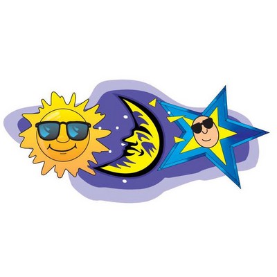 Sun And Moon Acrylic Coaster w/Felt Back