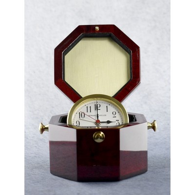Captains Clock Encased In Cherrywood