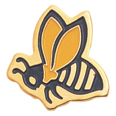 Etched Enameled Mascot Bee Pin