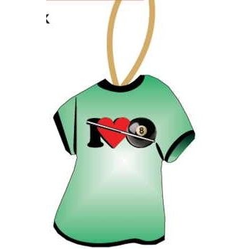 I Love Pool Promotional T-Shirt Ornament w/ Black Back (4 Square Inch)