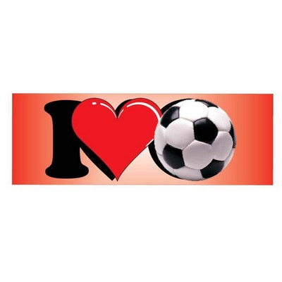 I Love Soccer Panoramic Badge w/ Bar Pin (1 5/8"x4 5/8")
