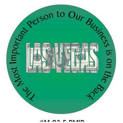 Las Vegas Block Letter $100 Bill Photo Hand Mirror (2½" Diameter)